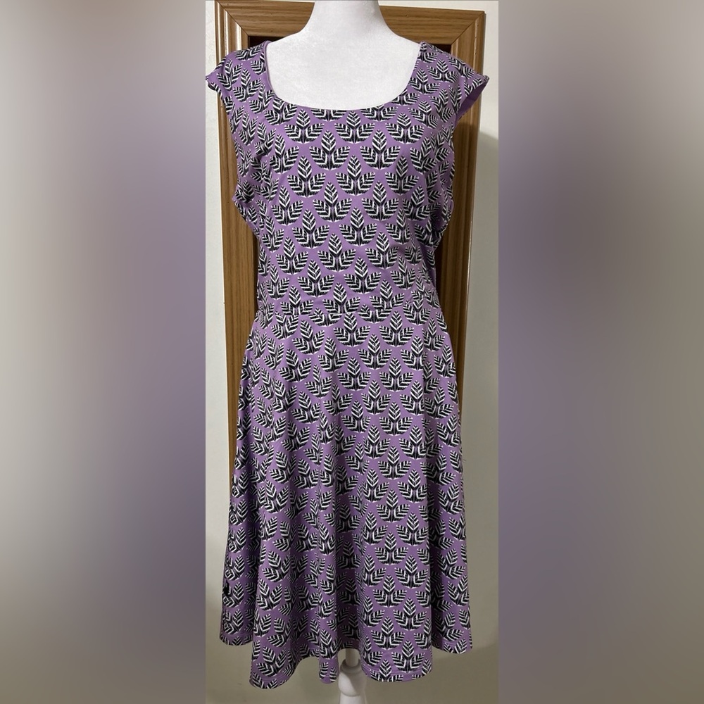 BB Dakota Purple Leaf Print Mini Dress Medium Sleeveless Casual Summer